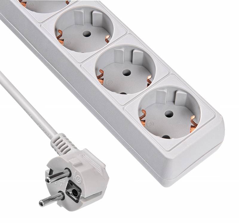 Сетевые фильтры BURO Сетевой фильтр, 5 розеток, 1.5 метра, (500SL-1.5-G), серый (пакет ПЭ) {354120}