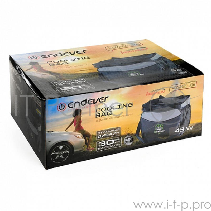 Сумка-холодильник ENDEVER VOYAGE-006 серый Endever VOYAGE-006, мощность 48 Вт, объем 30 л,серый/черный, максимальное охлаждение: на 11°-15°C ниже температуры окружающей среды (при 25°С) ,теплоизоляция: качественная и супертонкая пена из полиуретана,