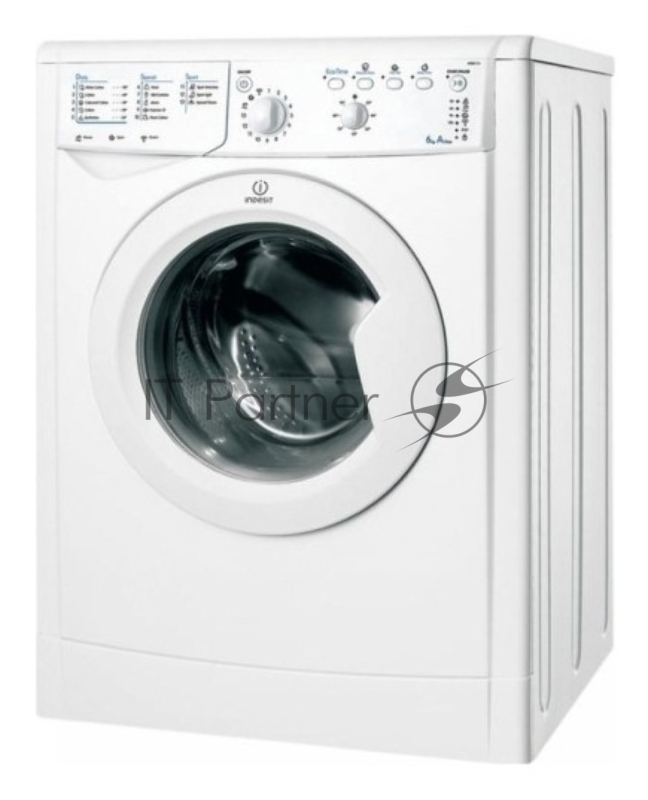 Стиральная машина INDESIT IWSC 6105 (CIS) / 85x60x45, загрузка фронтальная, 6кг, до 1000 об/мин при отжиме