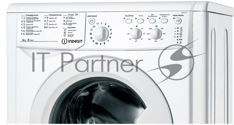 Стиральная машина INDESIT IWSC 6105 (CIS) / 85x60x45, загрузка фронтальная, 6кг, до 1000 об/мин при отжиме