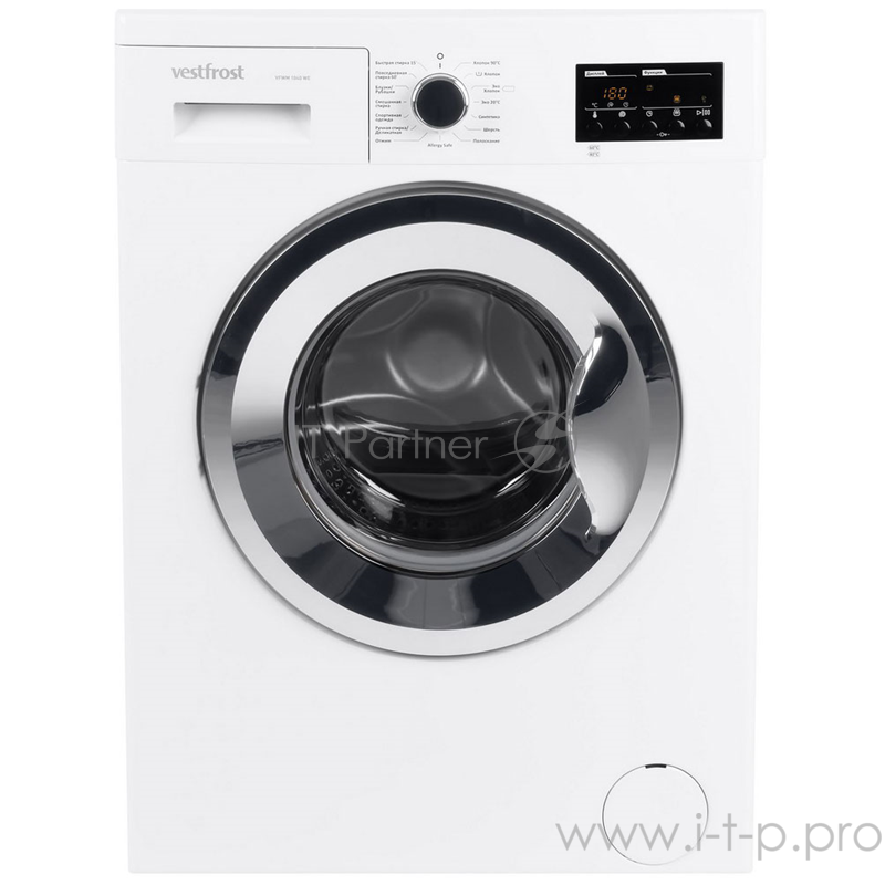 Стиральная машина Vestfrost 84.5x59.7x41.6 см, 15 программ, 1000 об/мин, 5 кг, LED дисплей, белая