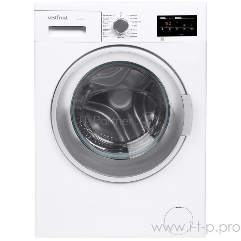 Стиральная машина Vestfrost 84.5x59.7x41.6 см, 1000 об/мин, 6 кг, LED дисплей, белая