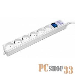 Сетевые фильтры PowerCube Фильтр-удлинитель (SPG(5+1)-16B-3M) 6 розеток, 3м,16А/3,5кВт, белый
