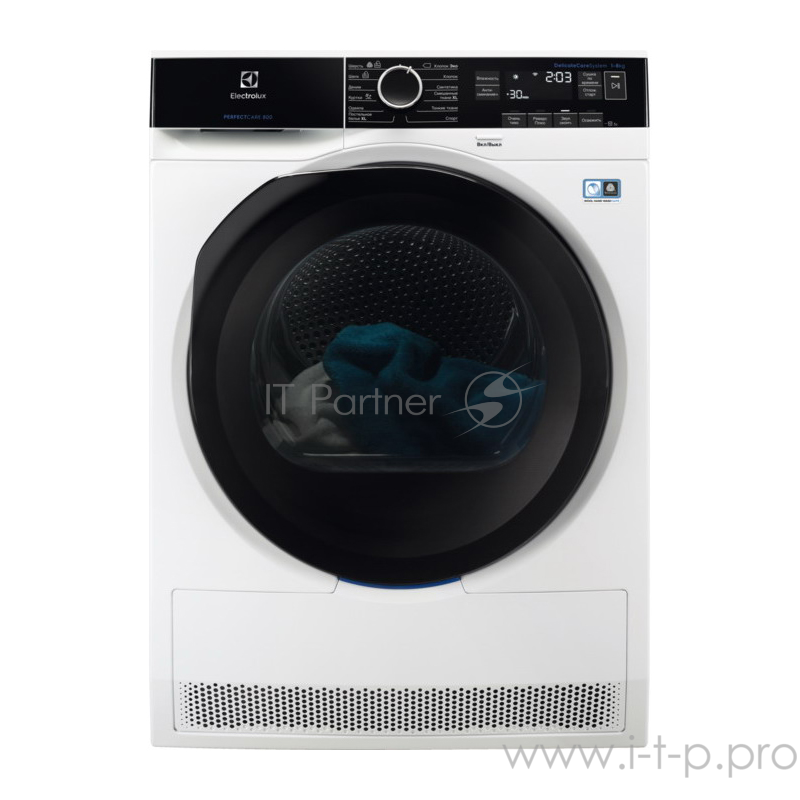 Сушильная машина ELECTROLUX EW8HR258B / 85х60х66.2, 8 кг, B, тепловой насос, дисплей, белый