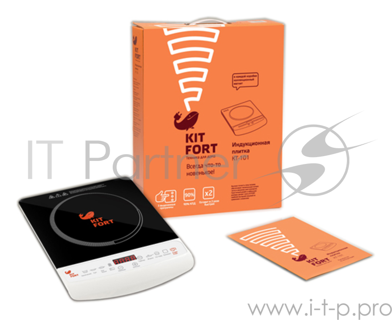 Плита Электрическая Kitfort КТ-101 белый/черный (настольная)