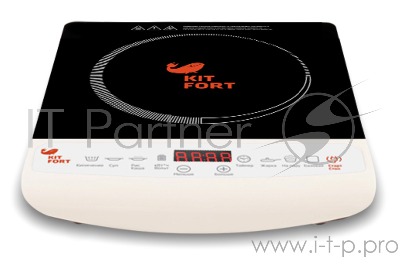 Плита Электрическая Kitfort КТ-101 белый/черный (настольная)