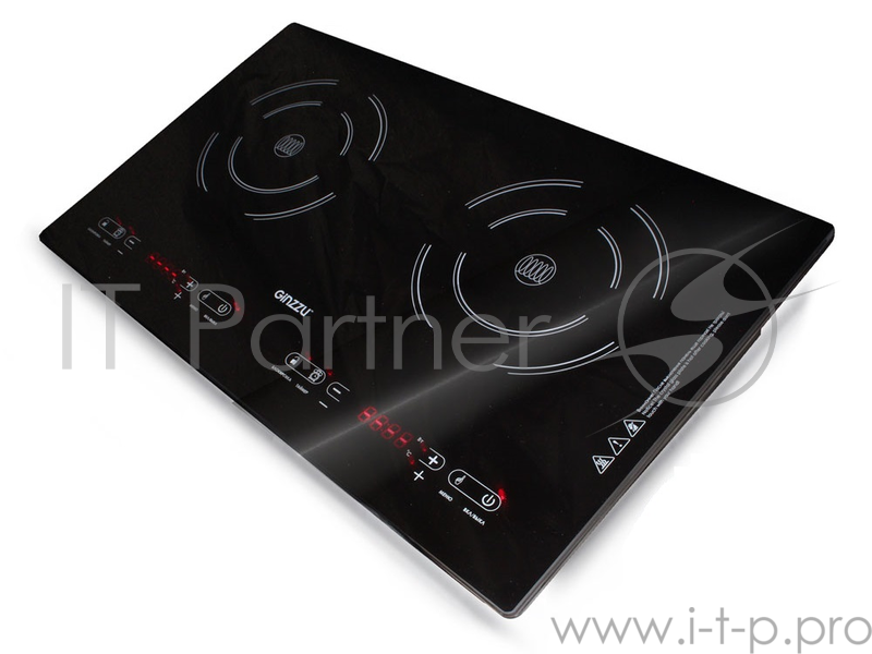 Плитка индукционная GINZZU HCI-243, 2 конф, 1500+2000Вт, сенс. упр.