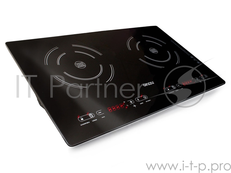 Плитка индукционная GINZZU HCI-243, 2 конф, 1500+2000Вт, сенс. упр.