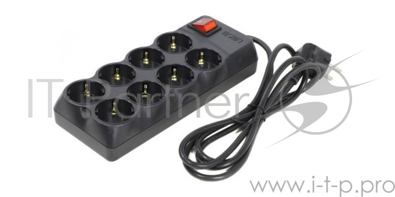 Сетевые фильтры SVEN Фильтр Optima Pro 1.8 м, 8 евророзеток, черный