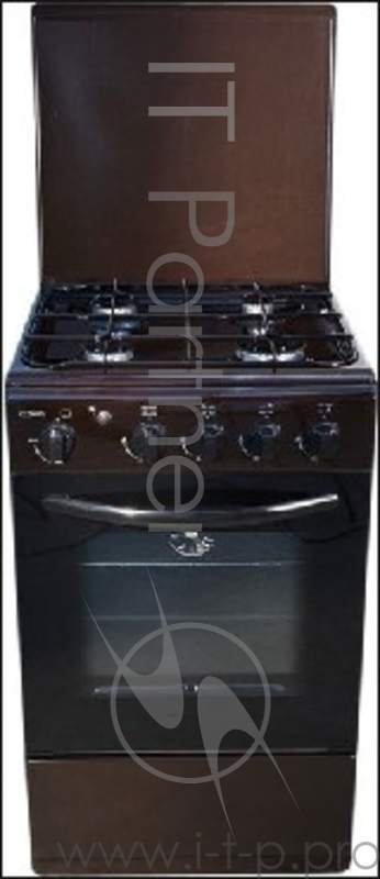 Плита газовая CEZARIS ПГ 2100-05 (К) цв. кор, 4 горелки, газ-контроль духовки,поддон эмалированный, электророзжиг, ящик для посуды