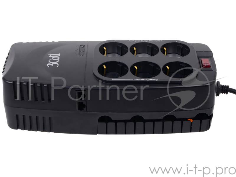 Сетевые фильтры 3Cott Стабилизатор напряжения 1200VA-AVR 3*AVR + 3*Surge Protector, RJ-11/RJ-45 {0282276}
