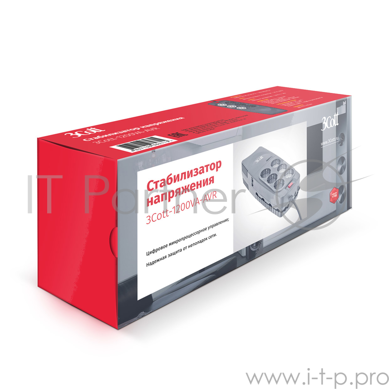 Сетевые фильтры 3Cott Стабилизатор напряжения 1200VA-AVR 3*AVR + 3*Surge Protector, RJ-11/RJ-45 {0282276}