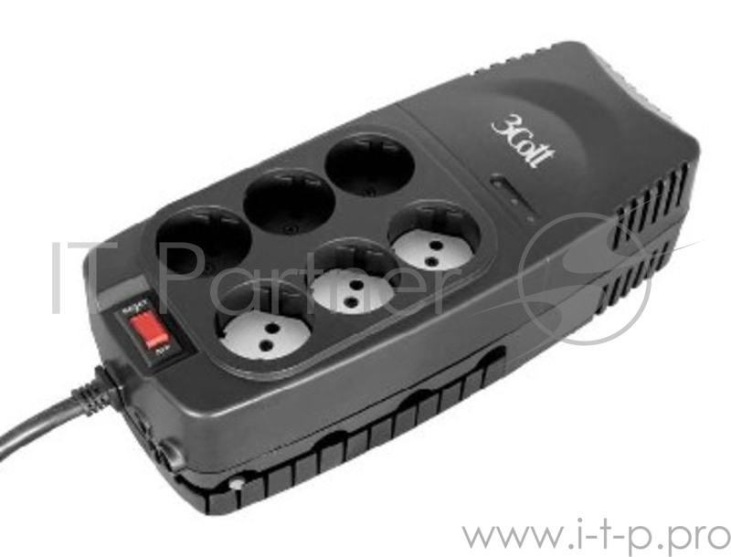 Сетевые фильтры 3Cott Стабилизатор напряжения 2000VA-AVR 3*AVR + 3*Surge Protector, RJ-11/RJ-45 {0282278}