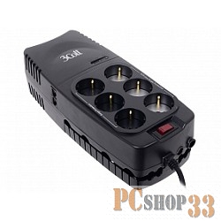 Сетевые фильтры 3Cott Стабилизатор напряжения 1000VA-AVR 3*AVR + 3*Surge Protector, RJ-11/RJ-45 {0282274}