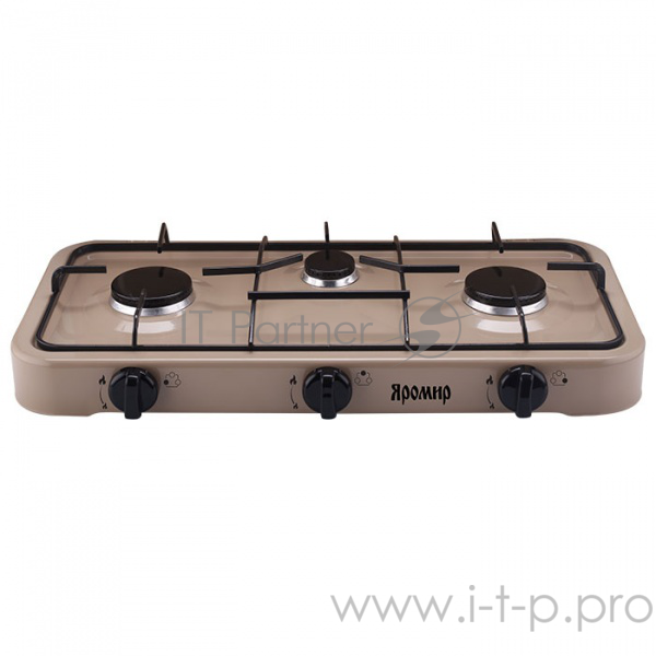 Плитка газовая ЯРОМИР ЯР-3013(1) трехконфорочная цвет бежевый