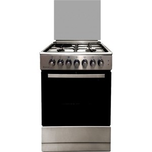 Комбинированная плита De Luxe 606031.12гэ 000(кр)чр нержавеющая стальГазово-электрическая плита, Цвет - нержавеющая сталь, Электророзжиг 3 газовые конфорки 1,0/1,5/3,0 кВт 1 электрическая конфорка 1,5 кВт Основные характеристики духового шкафа: Элект