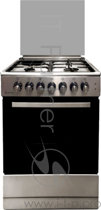 Комбинированная плита De Luxe 606031.12гэ 000(кр)чр нержавеющая стальГазово-электрическая плита, Цвет - нержавеющая сталь, Электророзжиг 3 газовые конфорки 1,0/1,5/3,0 кВт 1 электрическая конфорка 1,5 кВт Основные характеристики духового шкафа: Элект