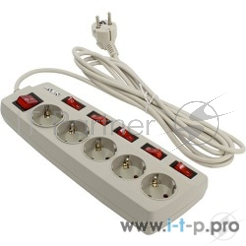 Сетевые фильтры SVEN Фильтр Platinum 3 м (5 розеток) серый, цветная коробка SV-012991