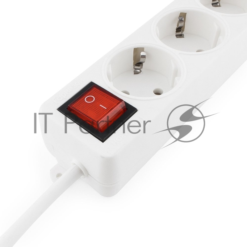 Сетевые фильтры Gembird Удлинитель Гарнизон EL-NB-G3-W-3, 3 евророзетки с выключателем и заземлением, допустимый ток 10А, длина 3м.