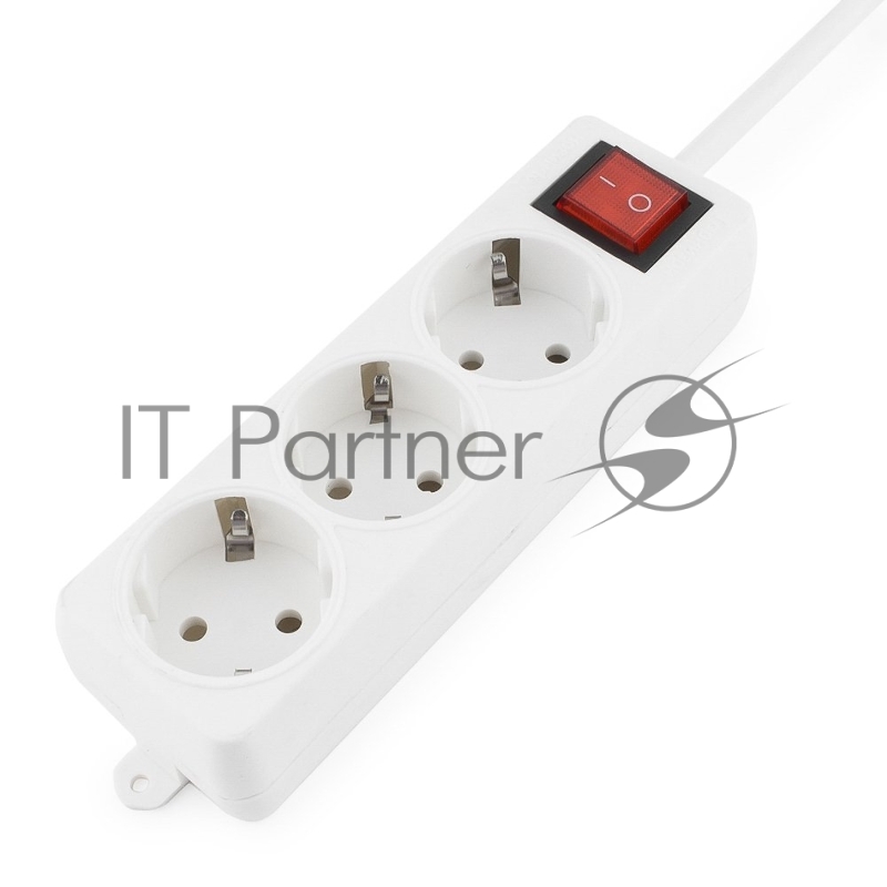 Сетевые фильтры Gembird Удлинитель Гарнизон EL-NB-G3-W-3, 3 евророзетки с выключателем и заземлением, допустимый ток 10А, длина 3м.