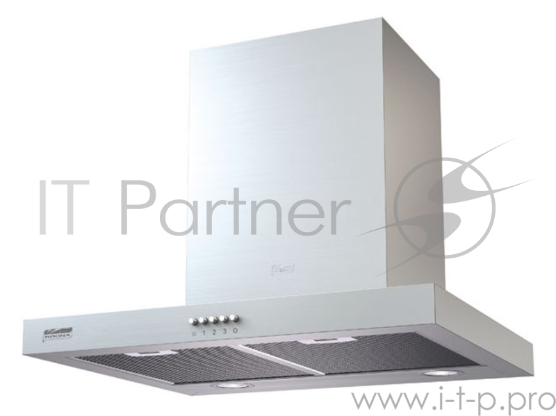 Вытяжка Krona Patricia 600 IX push button Уникальный дизайн с мерцающим электронным логотипом, сенсорное управление, аккуратный корпус с матовой шлифовкой металла, производительность 600м3/ч, пониженный уровень шума- 39дБ, тип освещения- LED-1/5х2 Вт