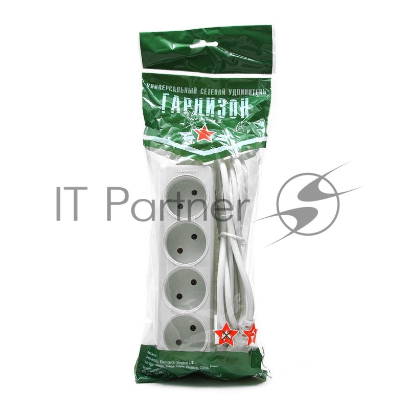 Сетевые фильтры Gembird Удлинитель Гарнизон EL-NL4-W-2, 4 розетки допустимый ток 10А, длина 2м.