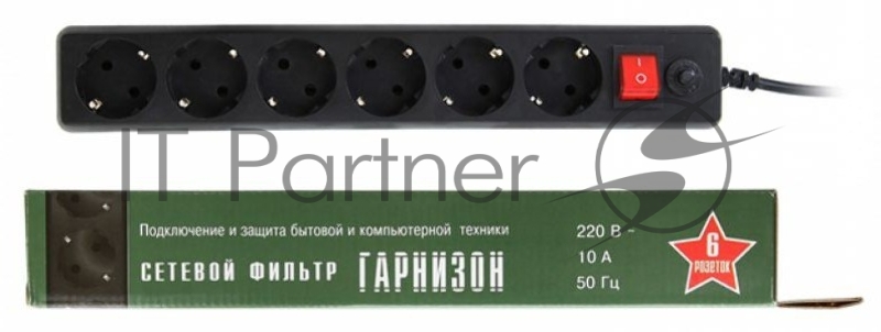 Сетевые фильтры Gembird Сетевой фильтр Гарнизон EHB-6 1,8м 6 розеток