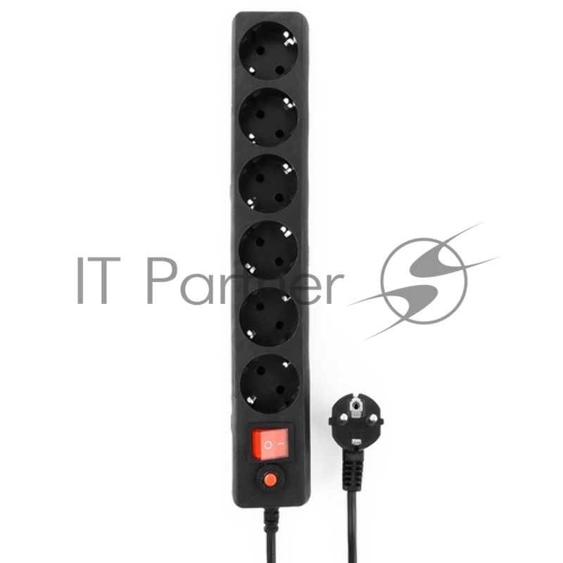 Сетевые фильтры Gembird Сетевой фильтр Гарнизон EHB-10 3.0м 6 розеток черный