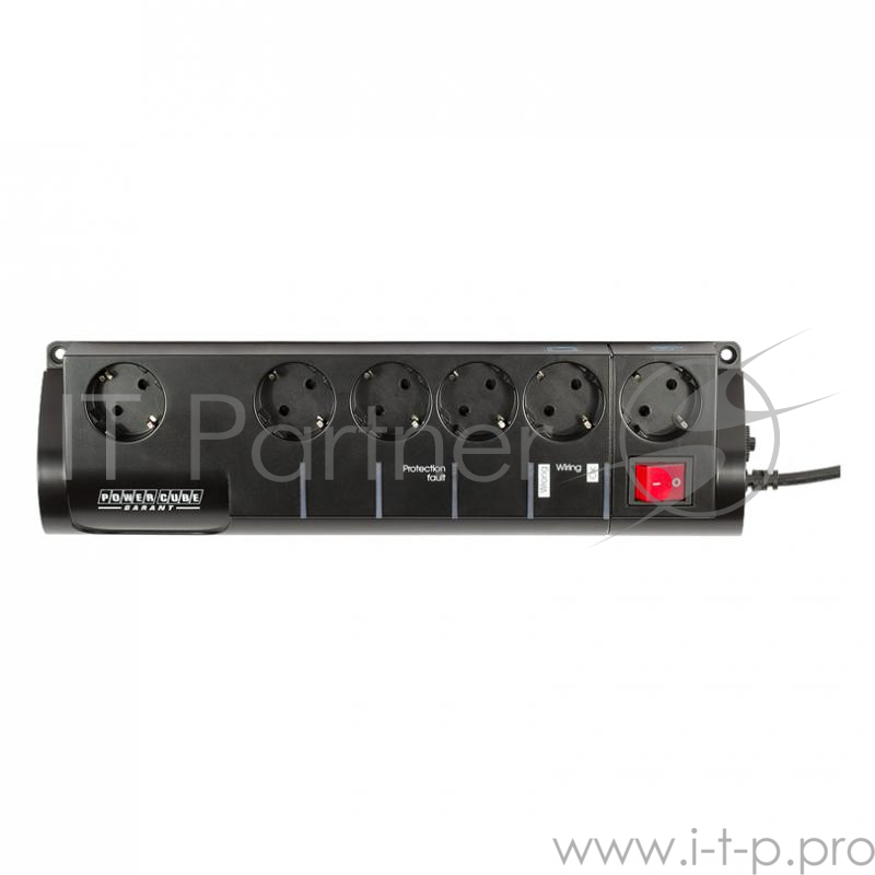 Сетевые фильтры PowerCube Сетевой фильтр Garant 3.0 м, 5+1 SISN-BLACK-10, защита от в/ч, имп. помех, 2.5 кВт, защита от детей