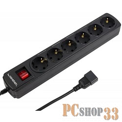 Сетевые фильтры IPPON Сетевой фильтр BK112 (6 розеток, 1.8 м) вилка UPS, черный (689474)