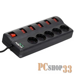 Сетевые фильтры SVEN Фильтр Fort 5 м, 5 евророзеток, черный