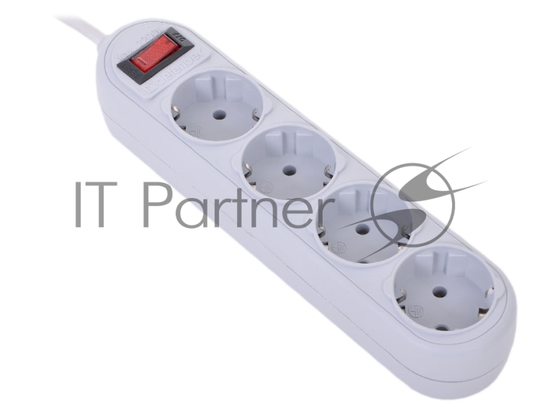 Сетевые фильтры Defender Фильтр ES Lite, 1.8м, 4 розетки, серый 99487