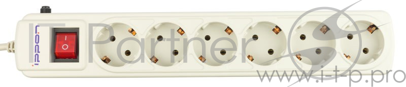Сетевые фильтры IPPON Сетевой фильтр BK232 (6 розеток, 3 м) серый/белый (75108)