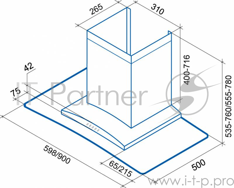 Вытяжка Shindo COLUMBA 60 SS/G 3E