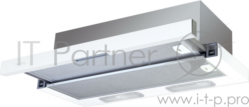 Встраиваемая вытяжка Korting KHP 6211 W / 60 см, 290 м3/ч, механическое управление, 3 режима, белая