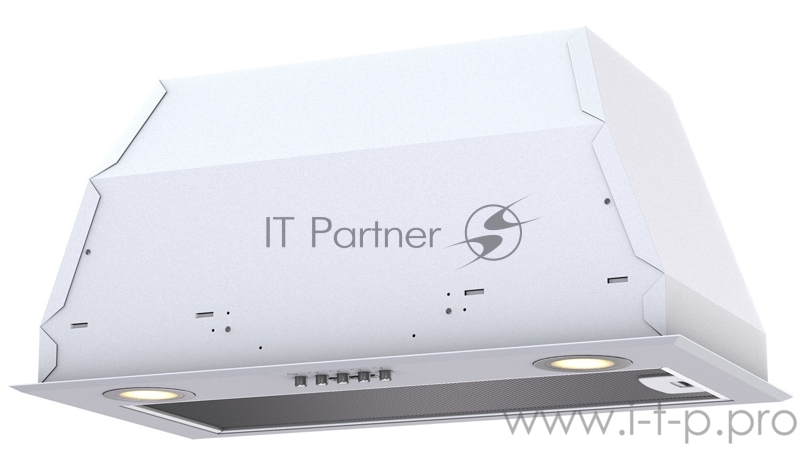 Вытяжка Krona FINA 600 white PB наклонная монтируется к стене отвод / циркуляция Макс. производительность 550 куб. м/ч ширина для установки 60 см мощность двигателя 110 Вт механическое управление тихий двигатель периметриальное всасывание