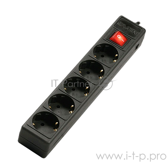 Сетевые фильтры SVEN Фильтр Optima Base 3.0m 5 евророзеток, черный