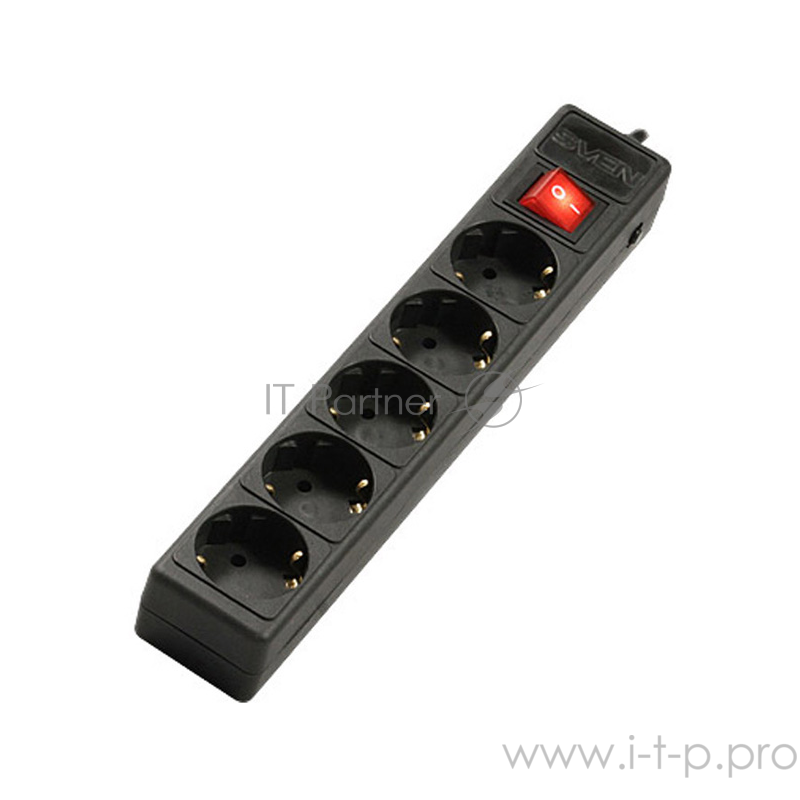 Сетевые фильтры SVEN Фильтр Optima Base 3.0m 5 евророзеток, черный