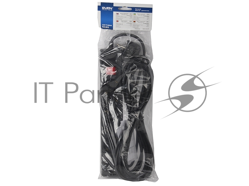 Сетевые фильтры SVEN Фильтр Optima Base 5.0m 5евророзеток, черный