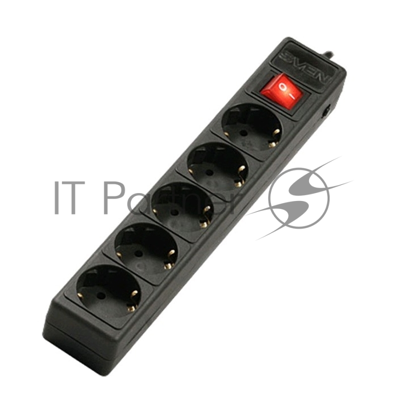 Сетевые фильтры SVEN Фильтр Optima Base 1.8 м (1.9 м) 5 евророзеток, черный