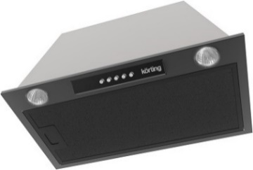 Встраиваемая вытяжка Korting KHI 6530 N / 60 см, 450 м3/ч, механическое управление, 3 режима, угольный фильтр в комплекте, черная