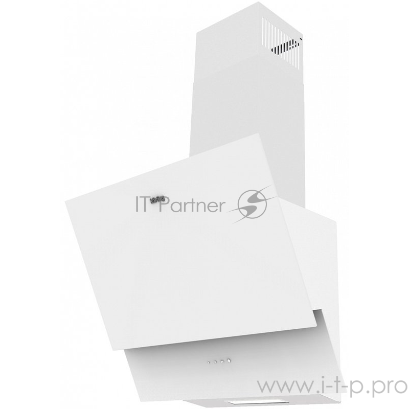 Вытяжка наклонная Korting KHC 65070 GW / 60см, электронное сенсорное управление Touch, 3 режима, 450 м3/ч., таймер, алюминиевый жировой фильтр, лампы освещения LED, ур.шума 50 дб, белое стекло