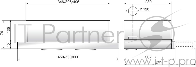 Вытяжка ELIKOR Интегра Glass 45Н-400-В2Д нерж/черное стекло