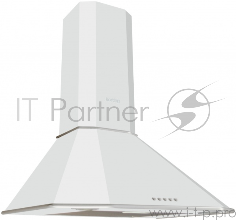 Вытяжки Korting Купольная, 60 см, 650 м3/ч, механическое управление, 3 режима, белый+хромированная рамка