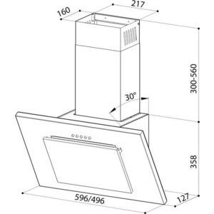 Вытяжка LEX MINI S 500 INOX 500м3/ч 44Дб фильтр F диам воздуховода 100 мм ширина 50см