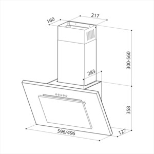 Вытяжка LEX MINI 600 IVORY 500м3/ч 44Дб фильтр F диам воздуховода 100 мм ширина 60см