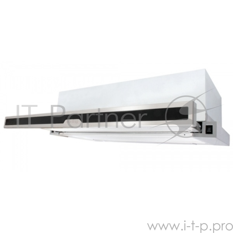 Встраиваемые вытяжки Korting Встраиваемая с выдвижным экраном, 50 см, 600 м3/ч, механическое управление, 2 режима, панель-нержавеющая сталь+черное стекло