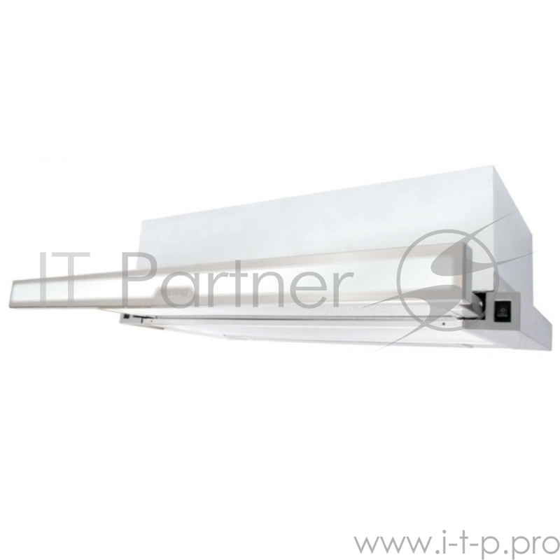 Встраиваемые вытяжки Korting Встраиваемая с выдвижным экраном, 60 см, 600 м3/ч, механическое управление, 2 режима, панель-нержавеющая сталь+белое стекло