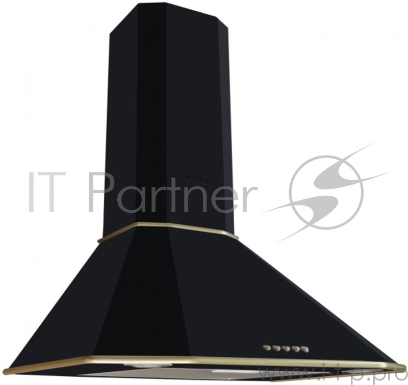 Вытяжки Korting Купольная, 60 см, 650 м3/ч, механическое управление, 3 режима, черный+бронза