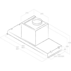 Вытяжки ELICA GLASS OUT IX/A/90, нержавеющая сталь+белое стекло